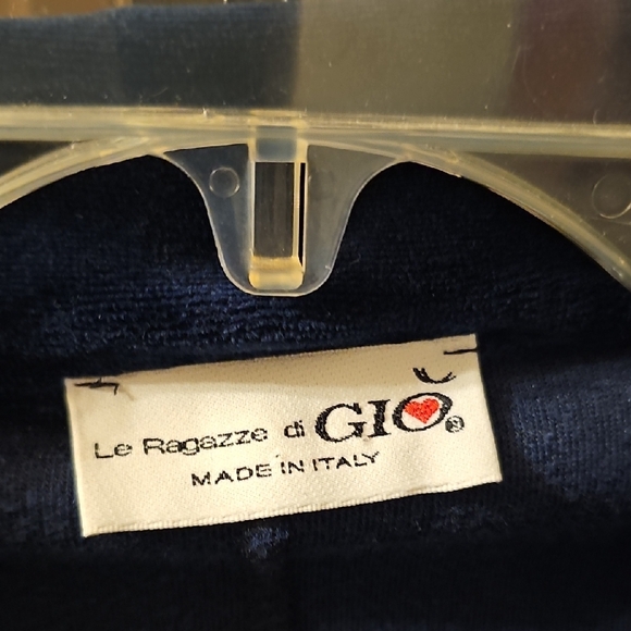 Le Ragazze Di Gio (M) Chic Velvet Women's Blazer in Deep Blue - Picture 2 of 3